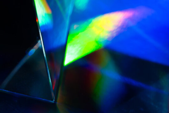 Abstract prism refraction with colorful futuristic light rays