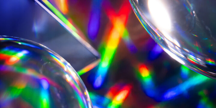 Futuristic rainbow prism light abstract tech background
