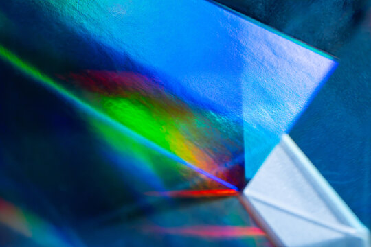 Futuristic prism refraction with colorful light spectrum