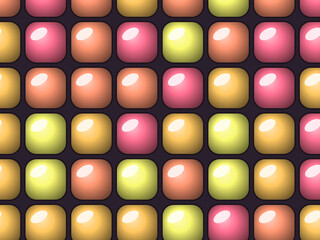 Obraz premium Shiny Puffed Quilt Cells Dimensional Textile Design