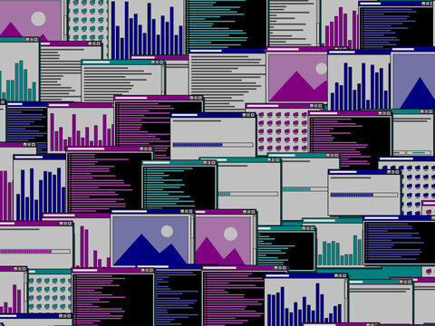 Old School Software Windows Aesthetic Vector Backdrop