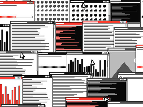 90s Operating System Windows Colorful Pop Collage