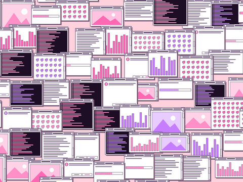 90s Operating System Windows Colorful Pop Collage