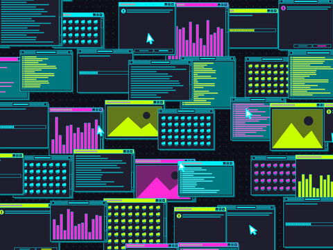 Vaporwave Dialog Boxes And Cursors Nostalgic Interface