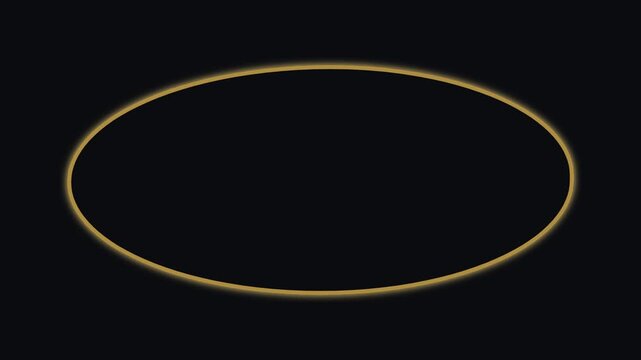 Three glowing golden ellipse frames