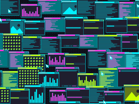 90s Operating System Windows Colorful Pop Collage