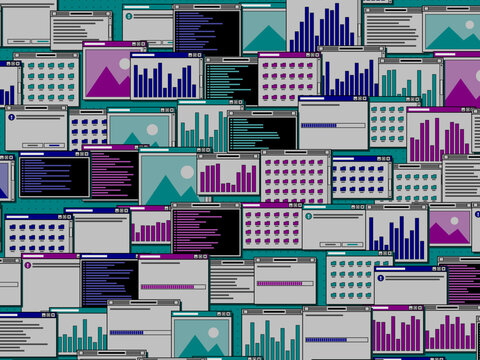 Old School Software Windows Aesthetic Vector Backdrop