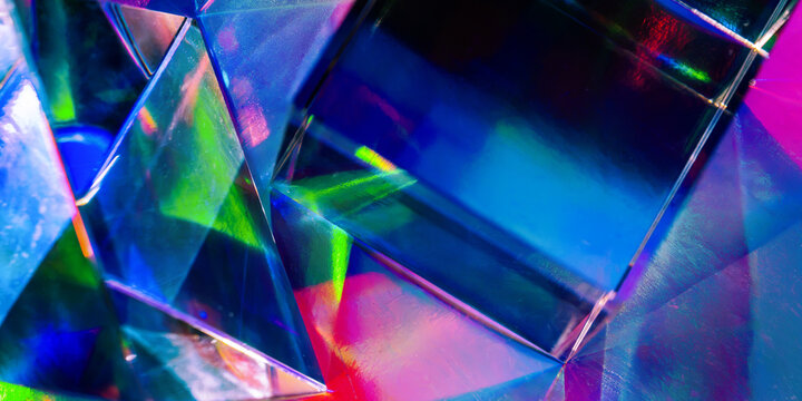 Colorful prism refraction abstract crystal background texture