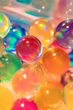 Colorful translucent bubble sphere abstract background