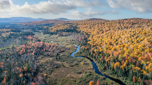 Autumn colors at Mollidgewock State Park and on the Androscoggin River - northern New Hampshire