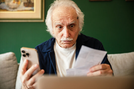 Senior man shocked by utility bill at home