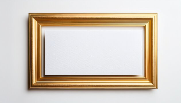 two overlapping gold rectangular frames with white mats on white background