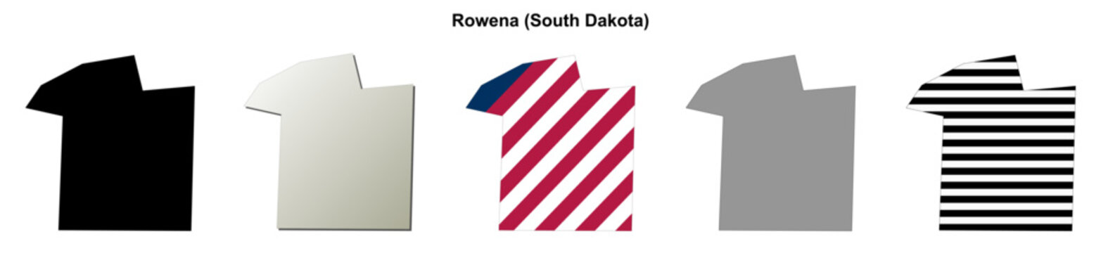 Rowena (South Dakota) blank outline map set