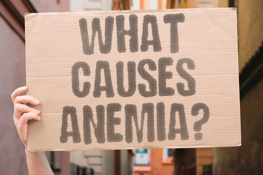 "What causes anemia?" Different types of anemia stem from iron loss, production issues, or destruction. ANEMIA. ETIOLOGY. IRON. PRODUCTION. DESTRUCTION.