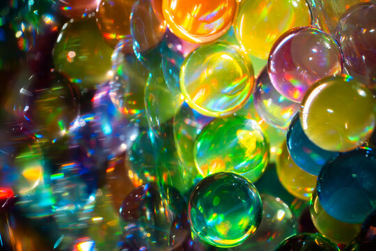 Colorful translucent glass marble abstract background
