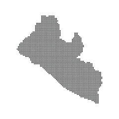 Obraz premium Liberia map dotted vector pattern dotted halftone silhouette illustration