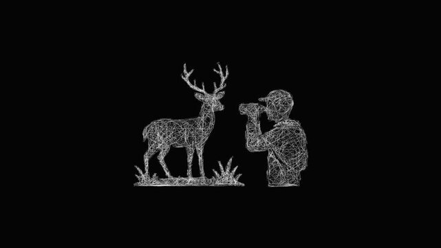 Sketch mammal observation icon animation - smooth progressive reveal