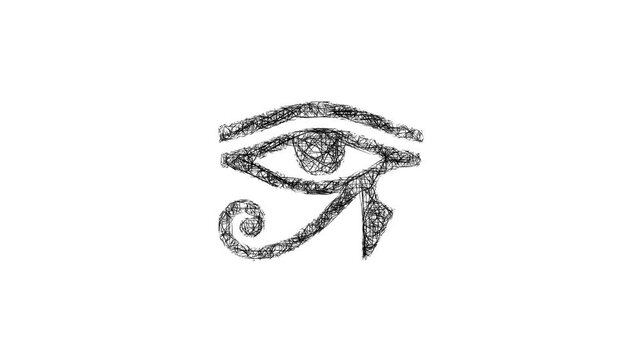 Sketch eye of horus icon animation - smooth progressive reveal