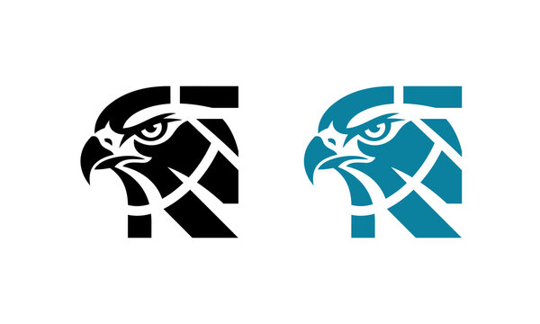 Geometric Eagle Head Emblem Icon in Bold Vector Style