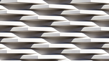 Fototapeta premium Abstract white geometric pattern with shadows