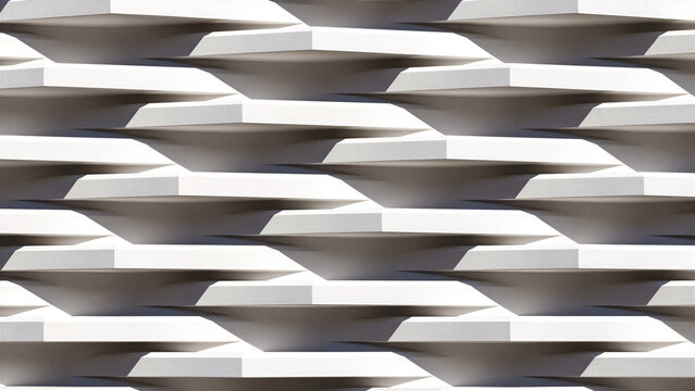 Abstract white geometric pattern with shadows