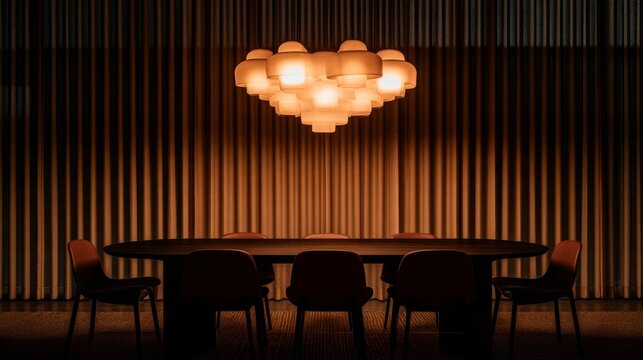 Formal box pleat curtains beside a dark wooden dining room table