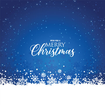 Merry Christmas greeting with snowflakes