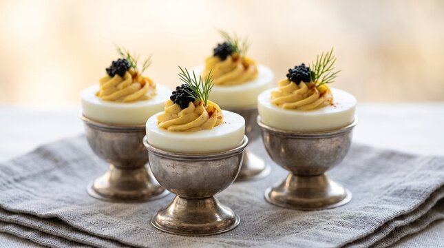 Deviled Eggs with Caviar and Dill