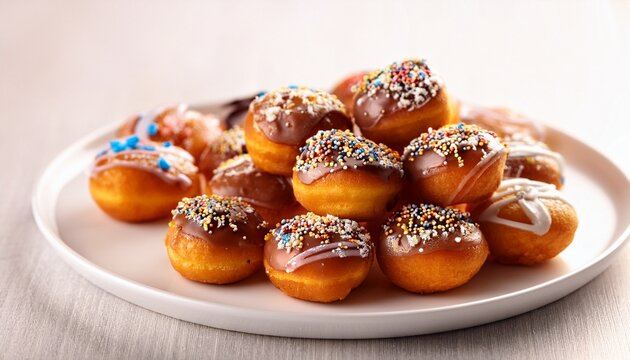 glazed donut bites on white plate