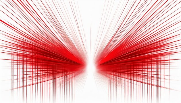red laser beam light effect on white background