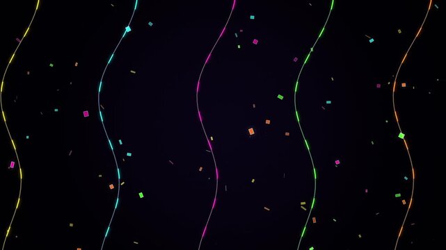 Abstract Red Starry Background with Glowing Particles and Bright Light Effects, Vibrant Cosmic Night Sky for Christmas, Holiday Celebration, Animation and Modern Design