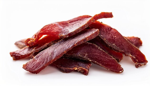 jerky beef isolated on white background and white background