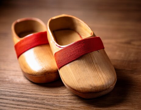 wooden clogs with red straps traditional japanese footwear
