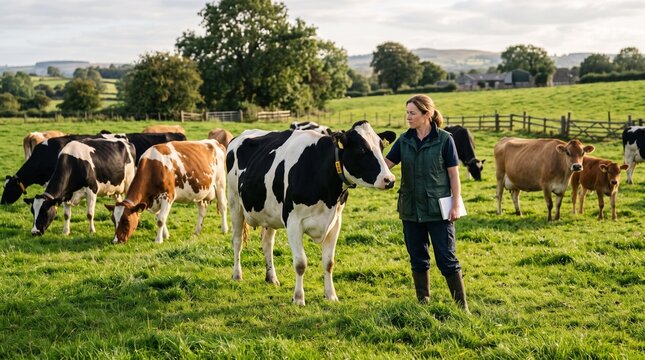 veterinarian performing cow herd health check
