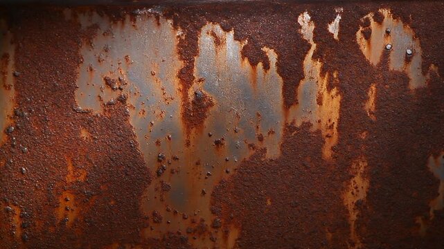 Light sliding across a rusted steel plate