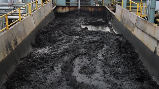 Crude oil flowing through a separator channel
