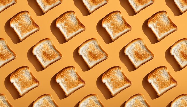 seamless pattern of toasted white bread slices for backgrounds and textures