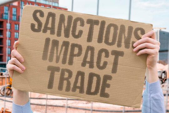 "Sanctions impact trade" Economic restrictions block market access and freeze assets abroad. SANCTIONS. TRADE. RESTRICTIONS. GEOPOLITICS.