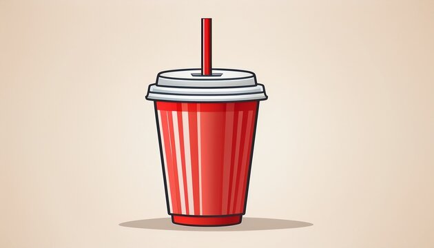 fast food drink cup with straw
