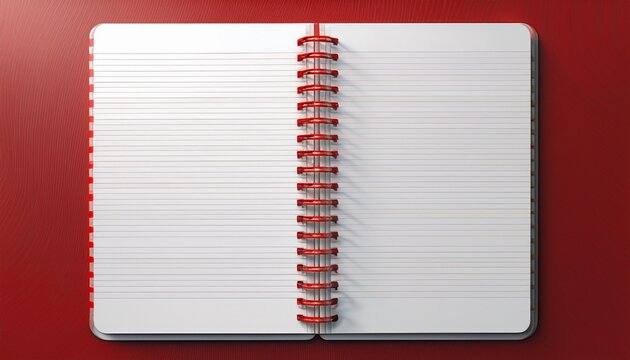 single ruled spiral notepad with red line