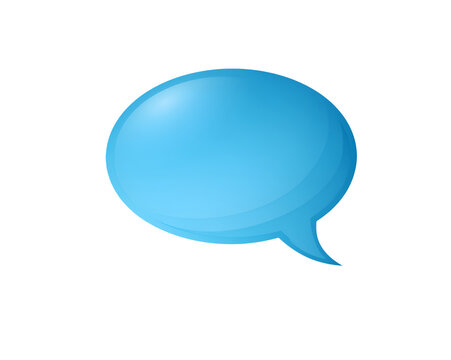 Blue talking bubble graphic