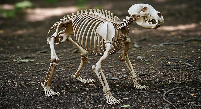 skeleton of a dead cat