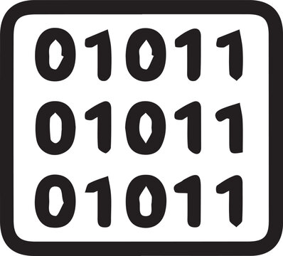 Binary Code Icon &ndash; Data, Programming & Digital Technology Line Icon