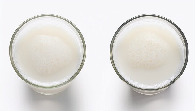 glass of white milk with foam isolated on a white background