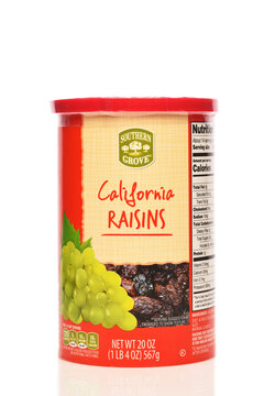 IRVINE, CALIFORNIA - 9 SEPT 2026: A box of Southern Grove California Raisins.