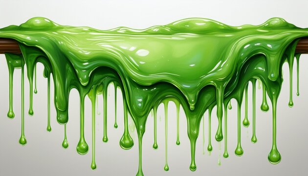 green slime blob dripping white background cutout