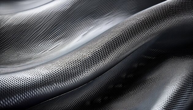 silver gray micro mesh fabric texture creates dynamic metallic waves for modern activewear design backdrops