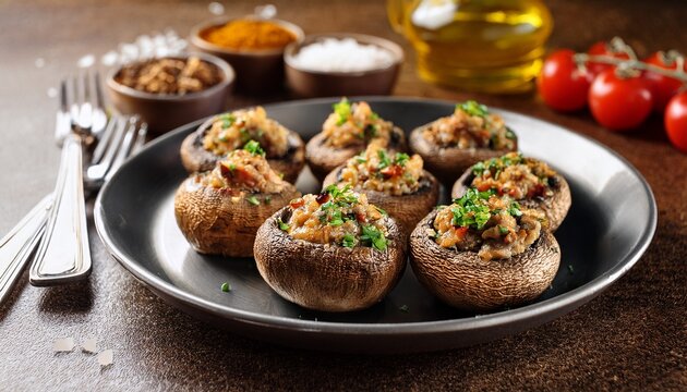 delicious stuffed mushrooms recipe home kitchen food warm atmosphere close up culinary delight for home cooks