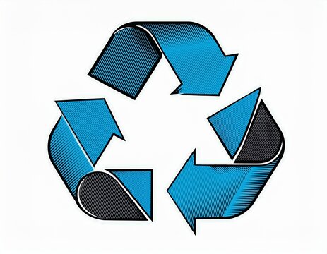 recycling symbols in blue and black