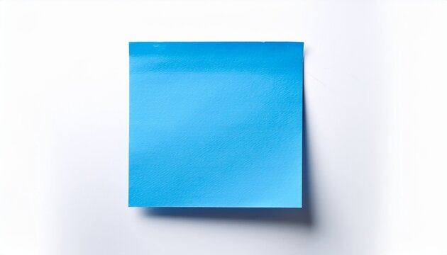 isolated picture of a blue post it note on white background